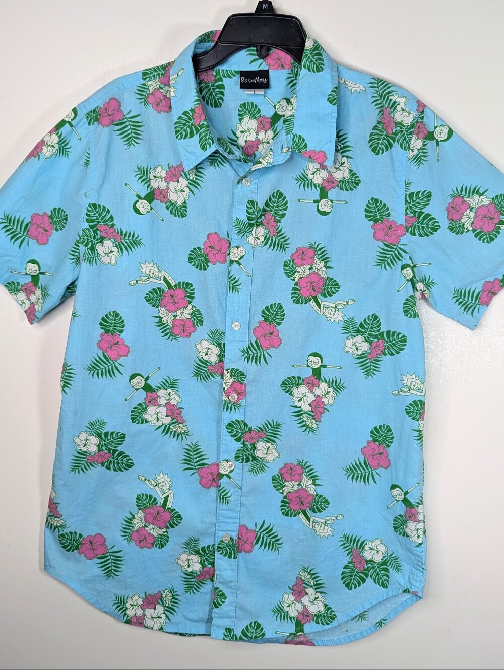 Tick And Morty Hawaiian Shirt L Unisex